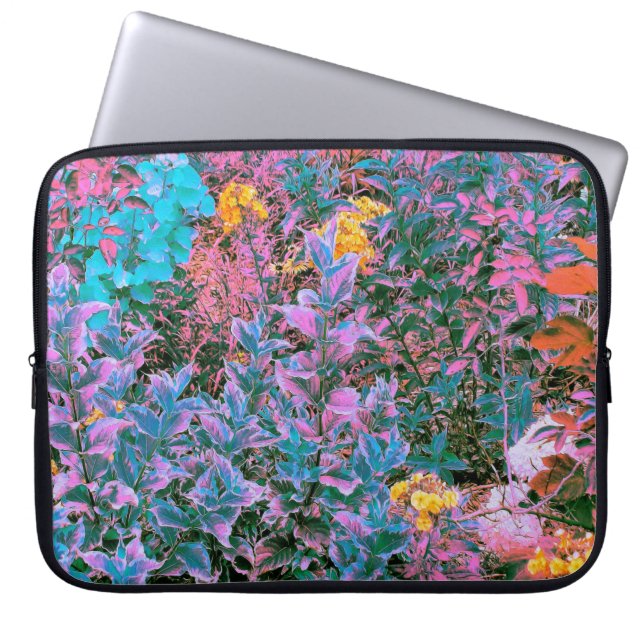 Abstrakt Coral, Rosa Grönt och Aqua Garden Foliage Laptop Fodral (Framsidan)