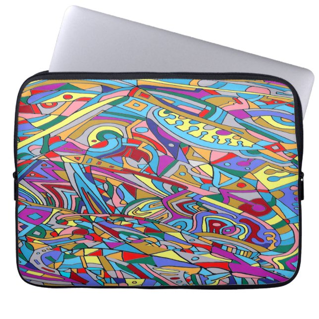 Abstrakt Coral Sea Poster akrylutskrift Laptop Fodral (Framsidan)