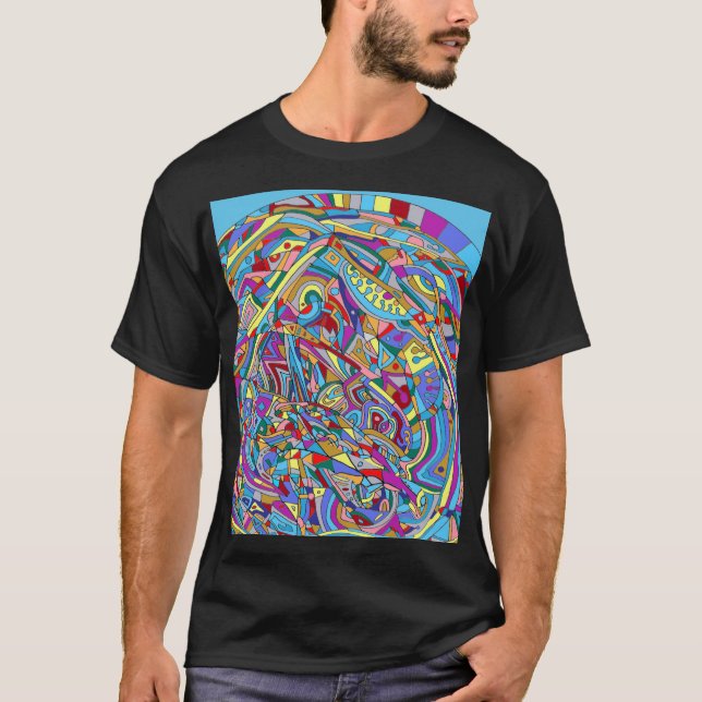 Abstrakt Coral Sea T Shirt (Framsida)