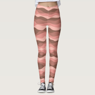 Abstrakt Coral Vinkarare Leggings