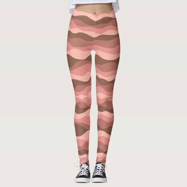 Abstrakt Coral Vinkarare Leggings (Framsida)