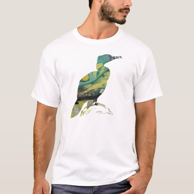 Abstrakt CormorantSilhouette T Shirt (Framsida)