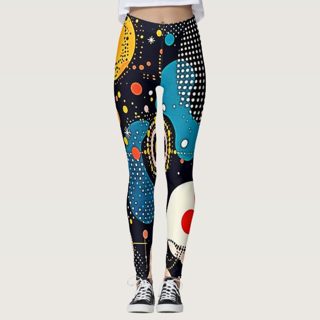 Abstrakt Cosmic Dance Leggings (Framsida)