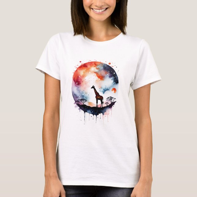 Abstrakt Cosmic Giraffe T Shirt (Framsida)