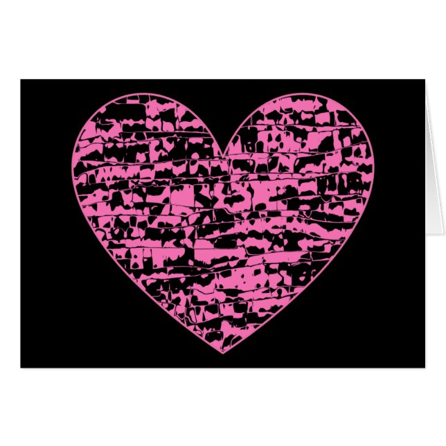 Abstrakt Crackle Heart OBS Kort (Framsidan Horizontal)