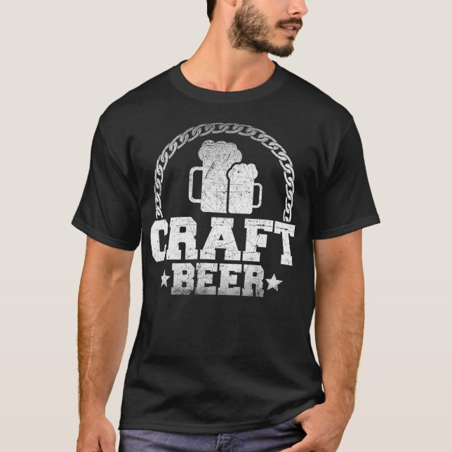 Abstrakt Crawing of Cheerful Beer Artwork - T Shirt (Framsida)
