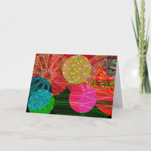 Abstrakt Crazy and Colorful Circles Art Note Card Kort