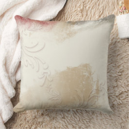 Abstrakt Cream Tan Red Decor Kudde