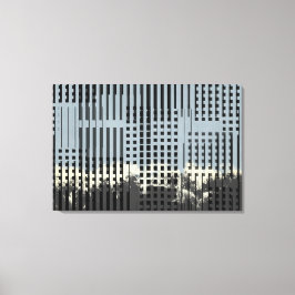 Abstrakt Cream, Teal och Black Rand Mönster Canvastryck