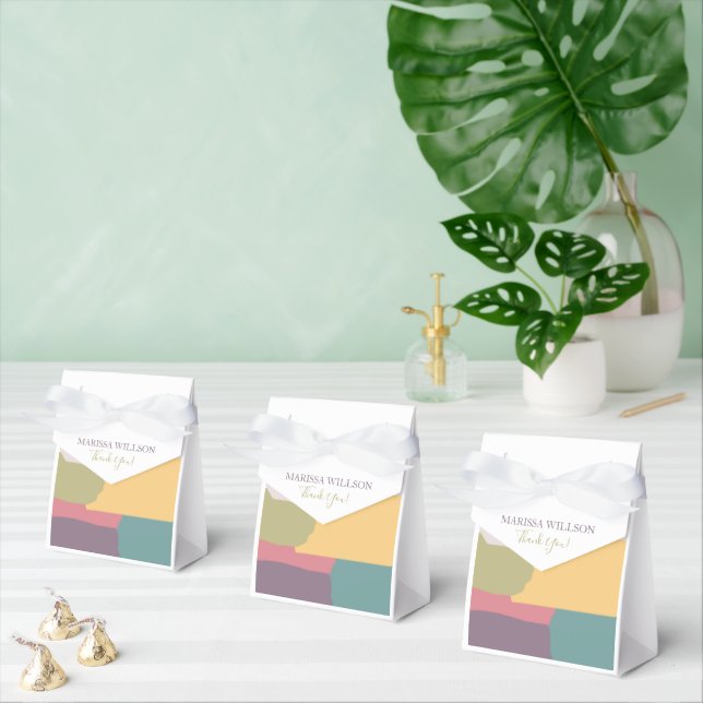 Abstrakt Creamy Summer Färg Stänk Tack Presentaskar (Multipel)