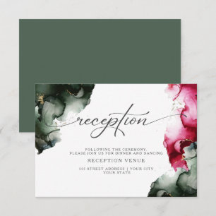 Abstrakt Crimson and Sage Grönt Reception Inbjudningar