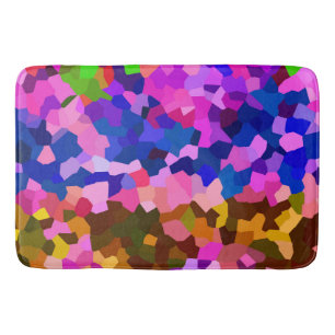 Abstrakt Crystaline Vibrant Mosaic Mönster Badrumsmatta