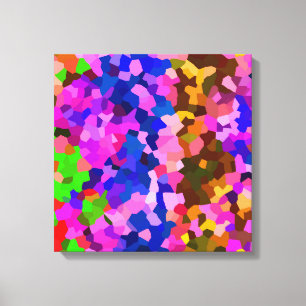 Abstrakt Crystaline Vibrant Mosaic Mönster Canvastryck