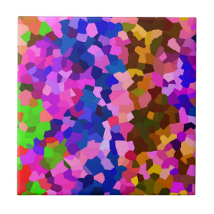 Abstrakt Crystaline Vibrant Mosaic Mönster Kakelplatta
