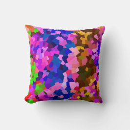 Abstrakt Crystaline Vibrant Mosaic Mönster Kudde