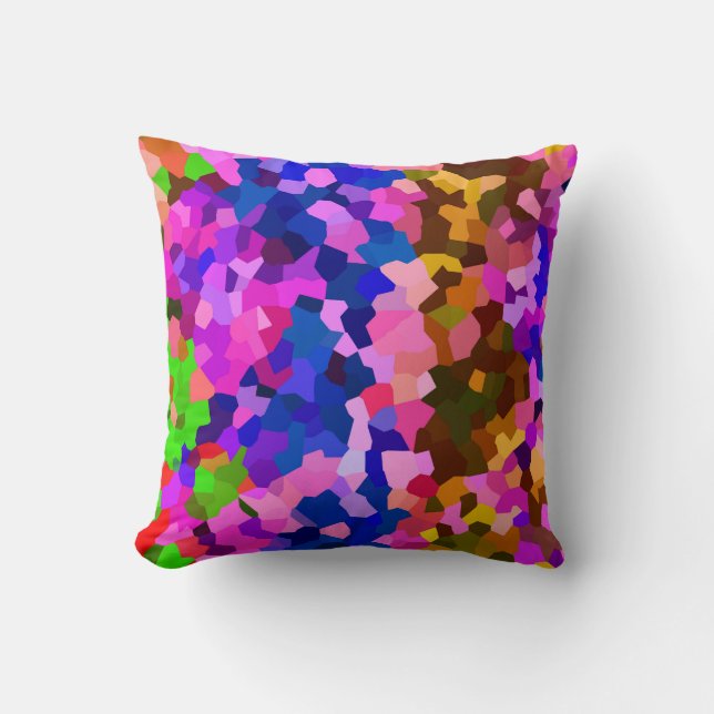 Abstrakt Crystaline Vibrant Mosaic Mönster Kudde (Framsida)
