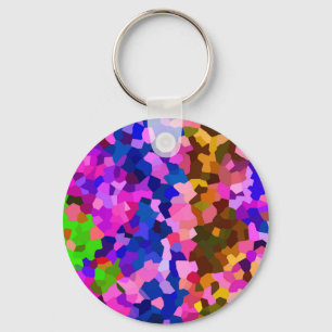 Abstrakt Crystaline Vibrant Mosaic Mönster Nyckelring