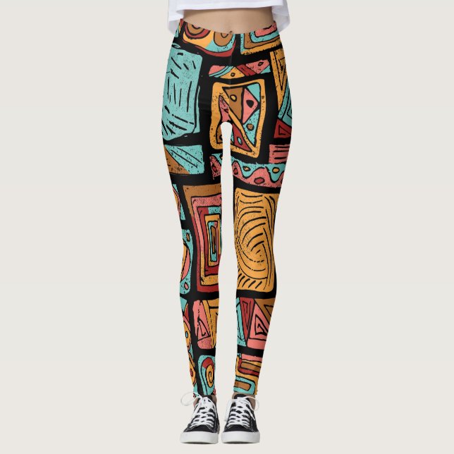 Abstrakt Cubes Leggings (Framsida)