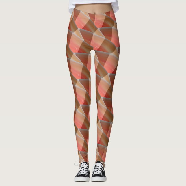 Abstrakt Curly Wave Mönster #5 Leggings (Framsida)