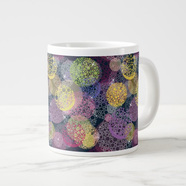 Abstrakt Cute Polka-punktcirkel Jumbo Mugg (Framsida höger)