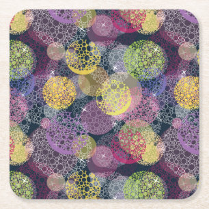 Abstrakt Cute Polka-punktcirkel Underlägg Papper Kvadrat