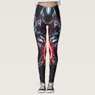 Abstrakt Cyberkosmisk Futuristisk Robotvakt Leggings