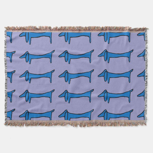 Abstrakt Dachshund i Blue Filt (Framsidan)