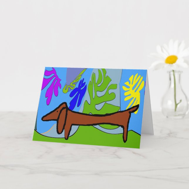Abstrakt Dachshund, Matisse Stil Kort (Liten växt)