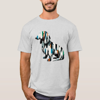 Abstrakt Dachshund Mosaic - Geometric Art Tee