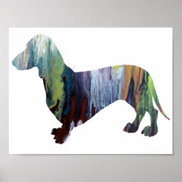 Abstrakt Dachshund Silhouette Poster