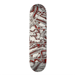 Abstrakt däck för gatakonstskateboard mini skateboard bräda 18,5 cm