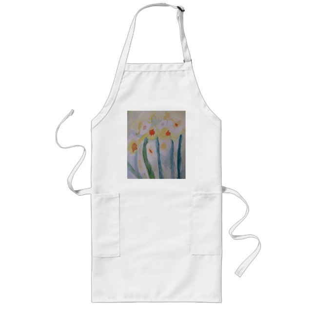 Abstrakt Daffodils Apron Långt Förkläde (Framsidan)