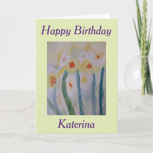 Abstrakt Daffodils Birthday Kort