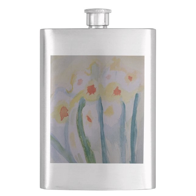 Abstrakt Daffodils Classic Flask Fickplunta (Framsidan)