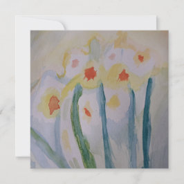 Abstrakt Daffodils Flat Greeting Card