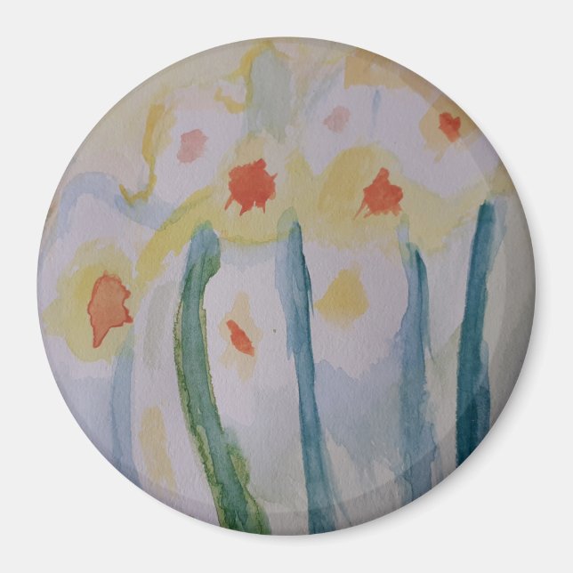 Abstrakt Daffodils Magnets Magnet (Framsidan)