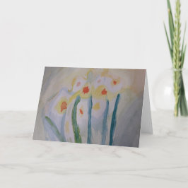 Abstrakt Daffodils, mappat gratulationskort Kort