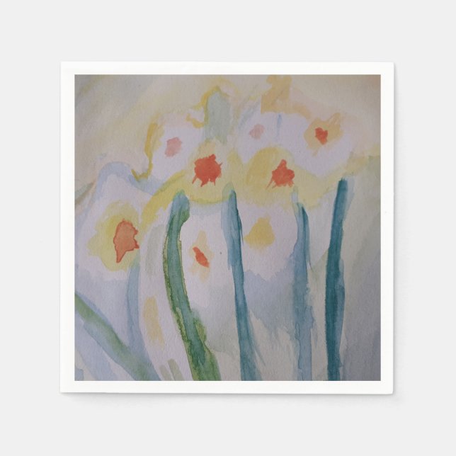 Abstrakt Daffodils Pappersservett (Framsidan)