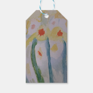Abstrakt Daffodils Presentetikett