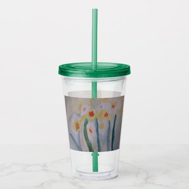 Abstrakt Daffodils Take Away Mugg (Framsida)