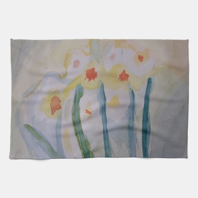 Abstrakt Daffodils Tea Towel Kökshandduk (Horisontell)