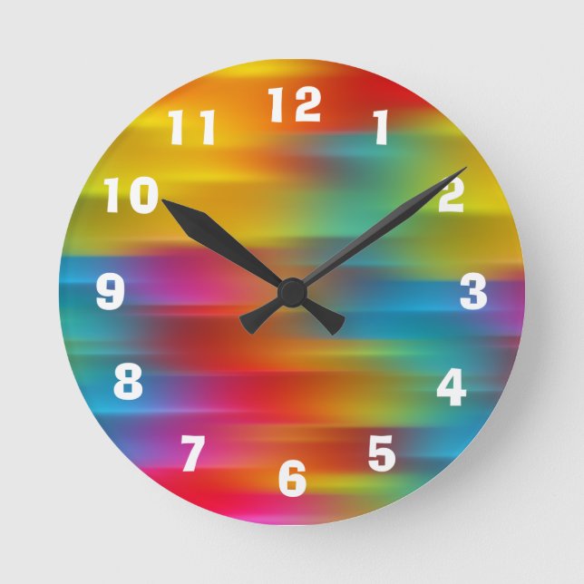 Abstrakt Dag-klocka för flera färgader Rund Klocka (Framsida)