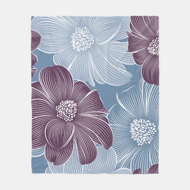 Abstrakt dahlia-blommor: blommigt sömlös. fleecefilt (Framsidan)