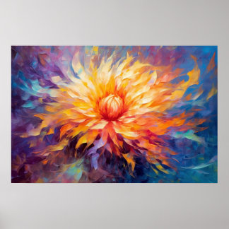Abstrakt Dahlia Delight Fine Art Poster