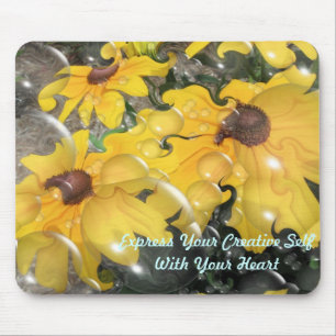 Abstrakt daisy Mousepad Musmatta