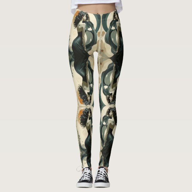 Abstrakt dam leggings (Framsida)