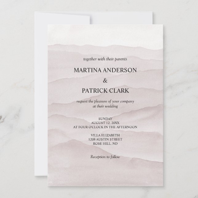 Abstrakt dammig bröllopsinbjudan till ro inbjudningar (Framsida)