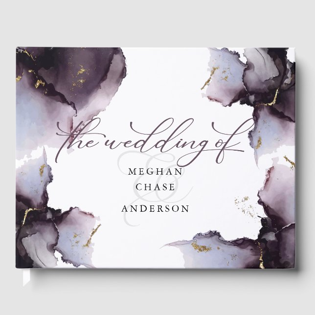 Abstrakt Dammig Ljung Amethyst Geod Gästbok (Framsida)