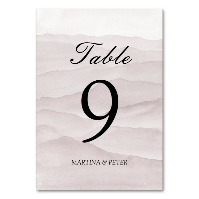 Abstrakt dammiga bordsnumret ro bröllop bordsnummer (Framsidan)