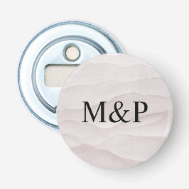 Abstrakt dammiga ro bröllop monogram flasköppnare